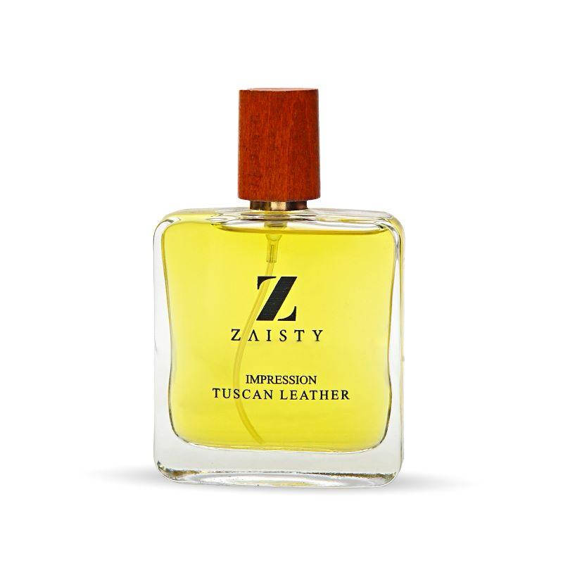 Zaisty Tuscan Leather Perfume bottle with a rich, bold fragrance.
